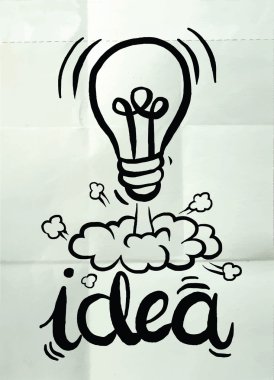 El ampul fikir vektör çizim çizimi