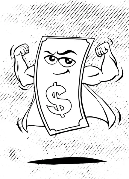 Stark pengar, stark Dollar, affärsidé, vektor Illustration — Stock vektor