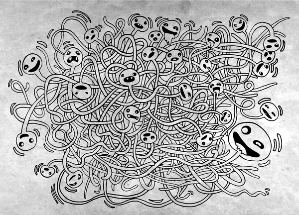 Hipster Hand drawn Crazy doodle Monster, bacteria germs, drawing — стоковый вектор