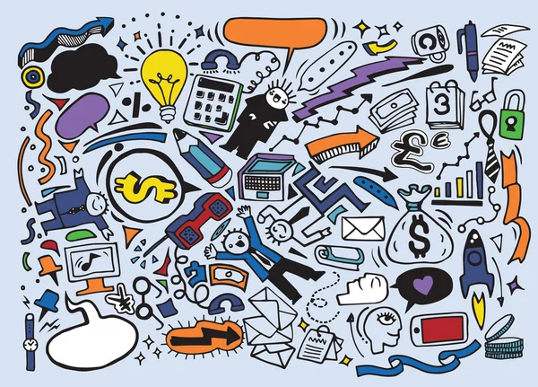 Business Idea doodles εικονίδια που. Εικονογράφηση διανύσματος. — Διανυσματικό Αρχείο