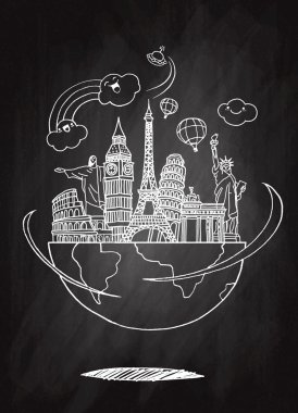 Seyahat Dünya için. Yola gidiyoruz. Turizm. Dünya üzerinde yerler. Con