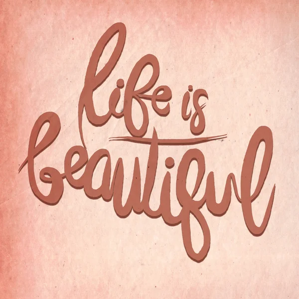 Life is Beautiful, citação de inspiração desenhada à mão — Vetor de Stock