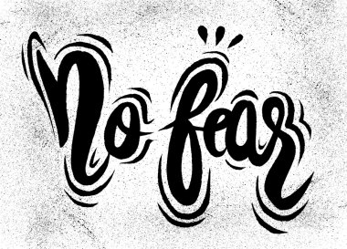 Korkma, elle çizilmiş ilham quote.vector illüstrasyon