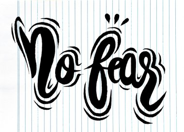 Korkma, elle çizilmiş ilham quote.vector illüstrasyon