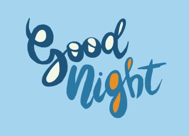 İyi geceler, el çekilmiş ilham quote.vector illüstrasyon