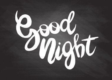 İyi geceler, el çekilmiş ilham quote.vector illüstrasyon