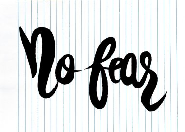 Korkma, elle çizilmiş ilham quote.vector illüstrasyon