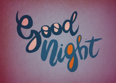 İyi geceler, el çekilmiş ilham quote.vector illüstrasyon