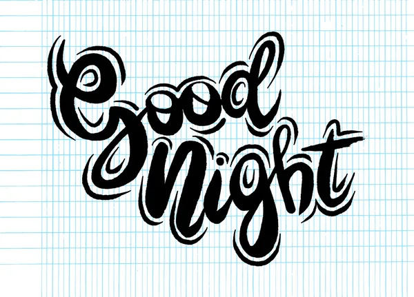 God natt, hand dras inspiration quote.vector illustration — Stock vektor