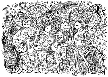 Soyut Müzik Arka Plan , grup müzisyenler, müzik i ile Kolaj