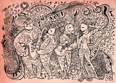 Soyut Müzik Arka Plan , grup müzisyenler, müzik i ile Kolaj