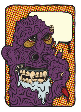 Elle çizilmiş vektör çizim canavar 