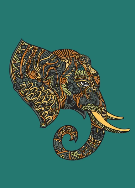 Wektor ilustracja plemiennych zwierząt Totem-Elephant-in gra — Wektor stockowy