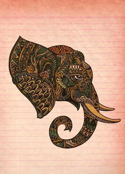 Απεικόνιση ενός ζώου τοτέμ φυλής-ελέφαντας-σε GRA — Διανυσματικό Αρχείο