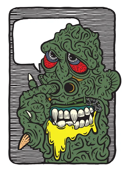 Hand getrokken vectorillustratie van monster — Stockvector