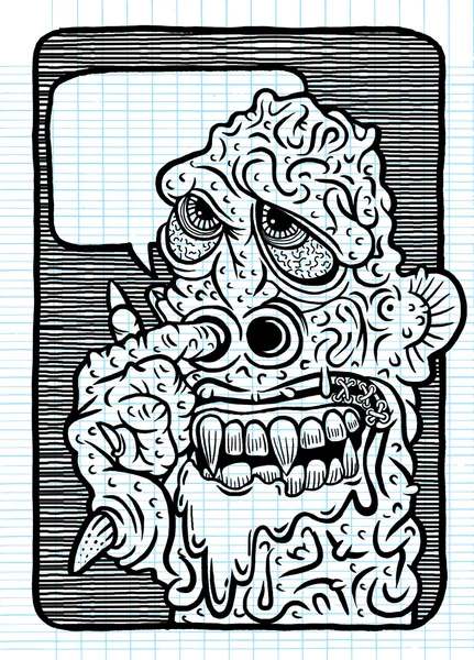 Hand getrokken vectorillustratie van monster — Stockvector