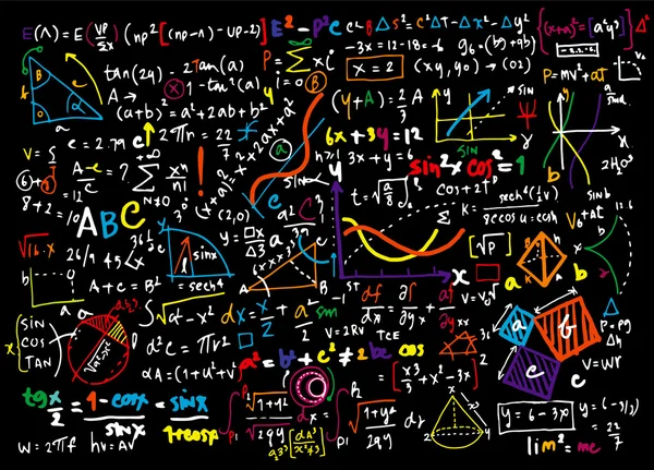 Matematyka liniowa Edukacja matematyczna koło tło z geometrią — Wektor stockowy