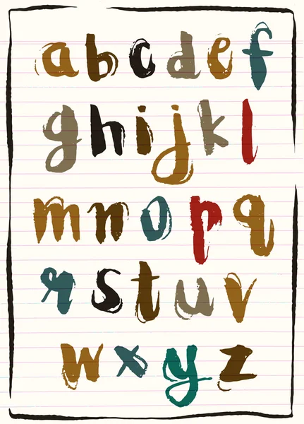 Alphabet vectoriel moderne dessiné à la main. Brosse lettres peintes . — Image vectorielle