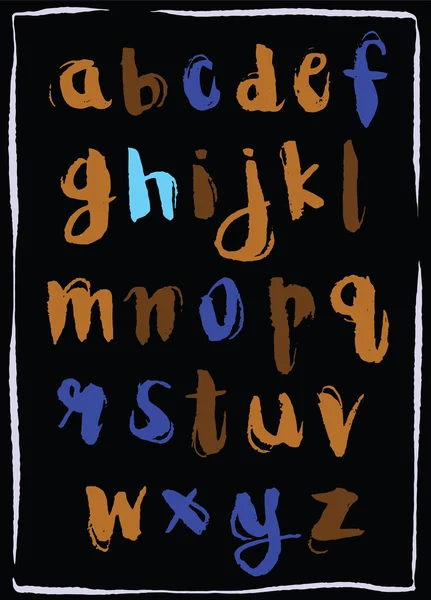 Modernes handgezeichnetes Vektoralphabet. Pinsel bemalte Buchstaben. — Stockvektor