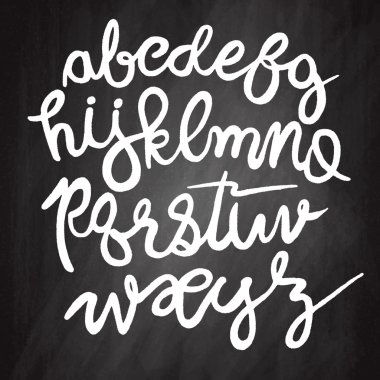 Elle çizilmiş alfabe yazı tipi, fırça konturu alfabesi, modern tarz