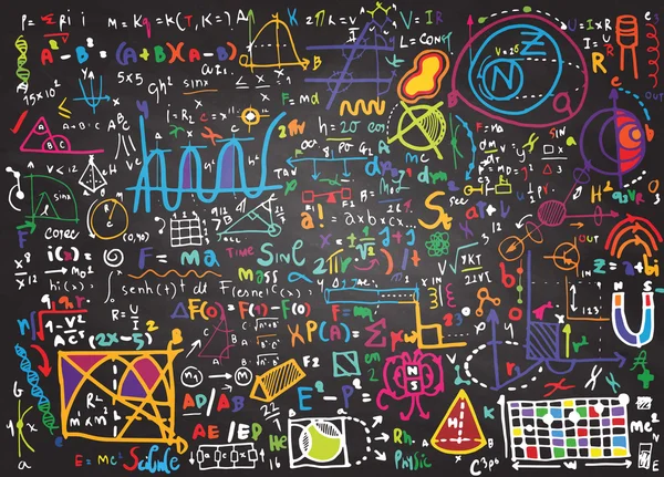 物理の数式と教育委員会の現象。手描きの il — ストックベクタ
