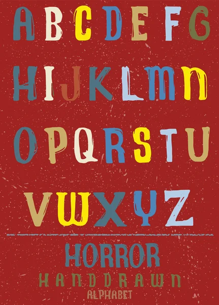 Vektoralphabet. handgezeichnete Buchstaben. Buchstaben des Alphabets wri — Stockvektor