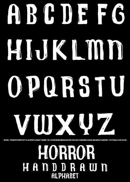 Vector alphabet. Hand drawn letters. Letters of the alphabet wri