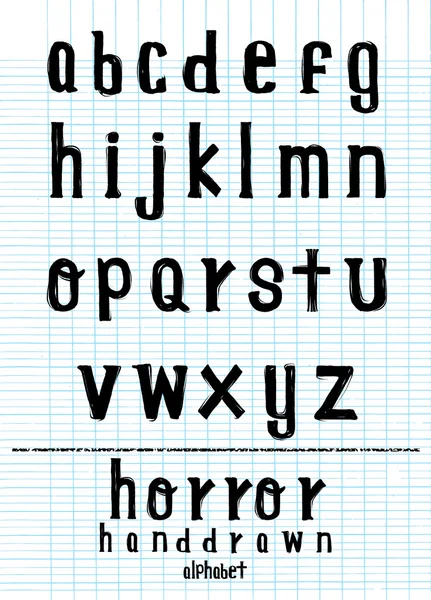 Alfabeto vectorial. Cartas hechas a mano. Cartas del alfabeto wri — Vector de stock