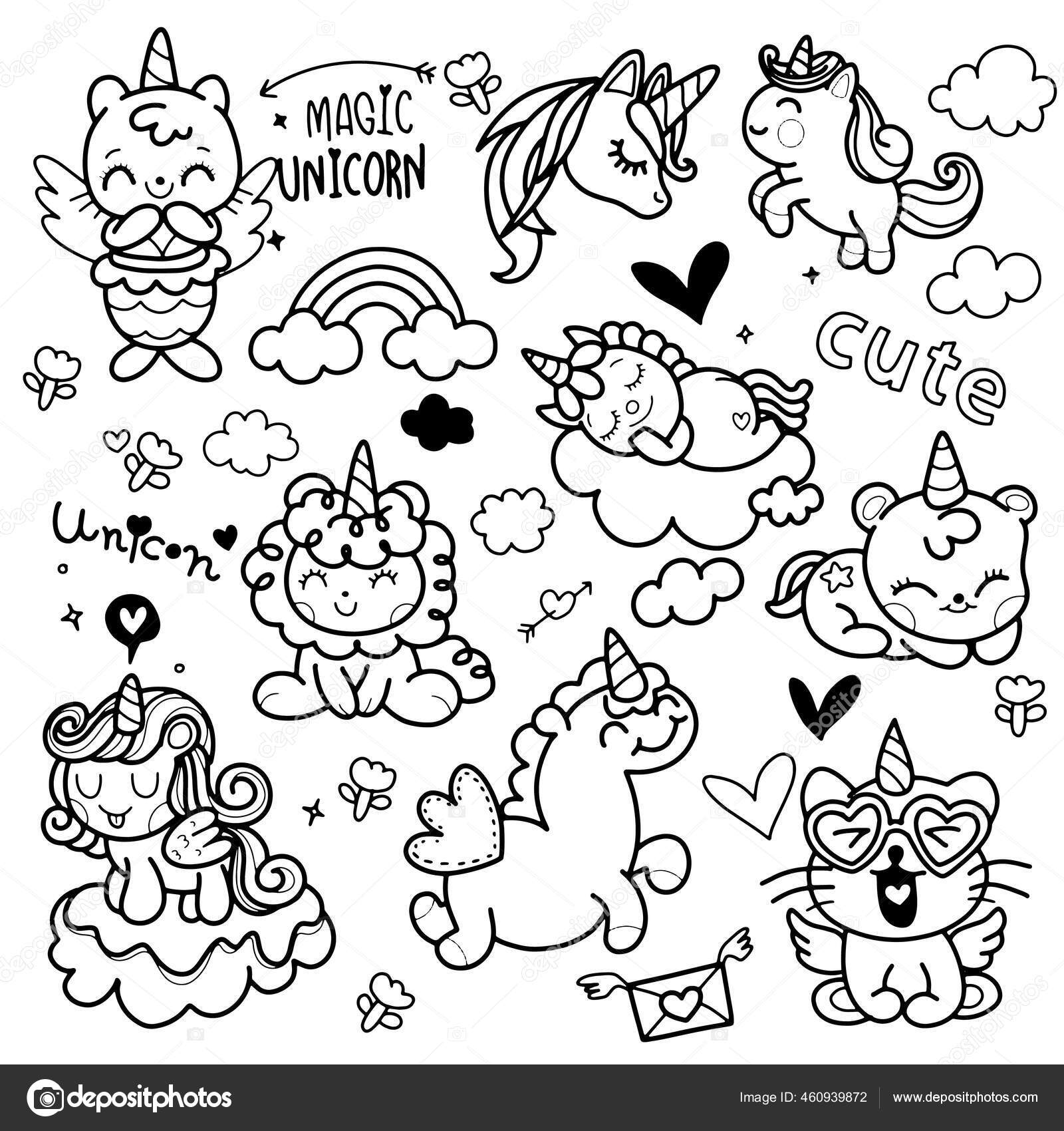 Nuvem unicornio kawaii para colorir by PoccnnIndustriesPT on