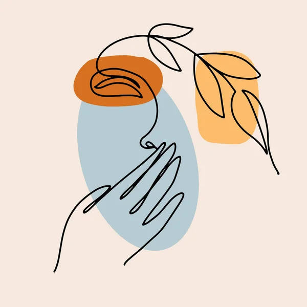 Portret Van Een Vrouw Moderne Abstracte Stijl Handgetekende Vectorillustratie Voor — Stockvector