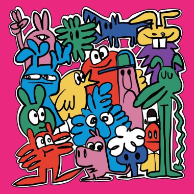Doodle 'ın El Çizimi Vektör İllüstrasyonu, çizim çizimi araçları