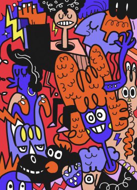 Şirin Anne 'nin Eğlence Topluluğu, İllüstrasyon, Sevimli el çizimleri ,