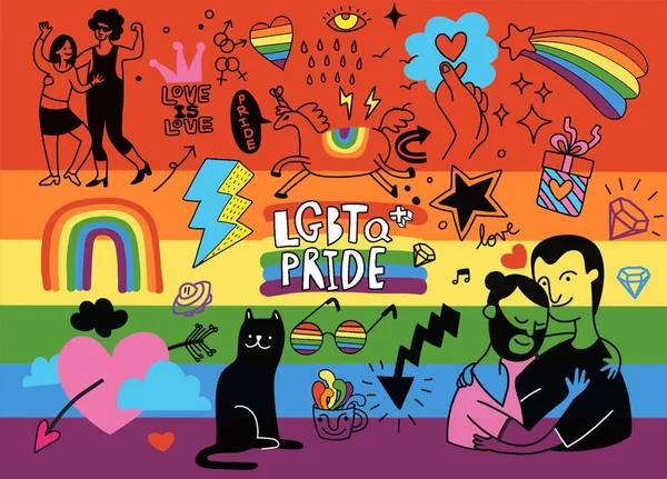 Prideparad Folkmassa Som Marscherar Pride Parad Medlemmar Lesbiska Homosexuella Bisexuella — Stockfoto