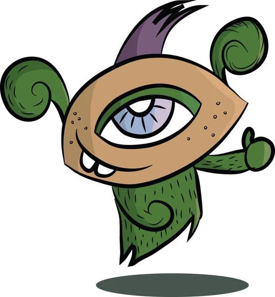 Cute cartoon monster met één oog, geen verlopen — Stockvector