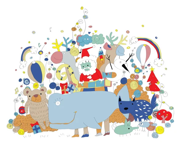 Joyeux Noël caniches — Image vectorielle