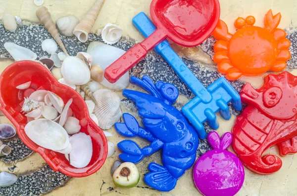 Summer beach toys in the floor — Stock Photo, Image