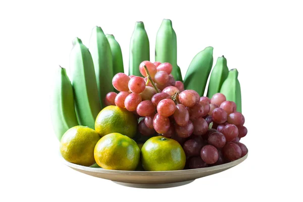 Close up tiro de vários tipos de frutas na mesa de madeira . — Fotografia de Stock