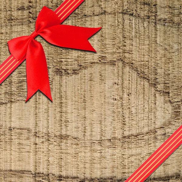 Red ribbon with corner bow — Stock Photo, Image