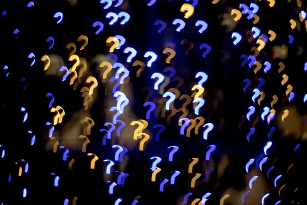 Multicolour bokeh question mark  shape — Stock Photo, Image