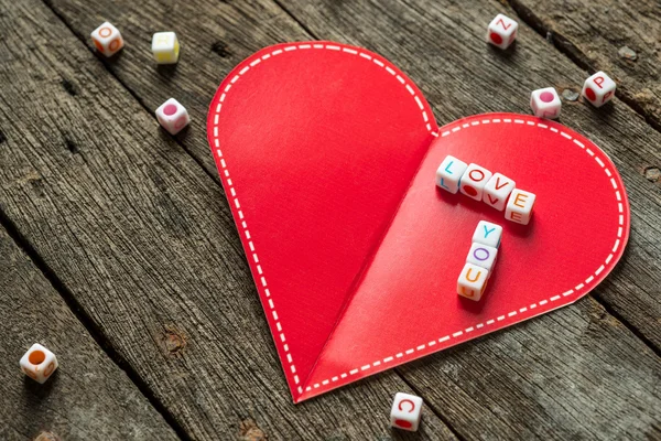 Love message written in  blocks — Stock Photo, Image