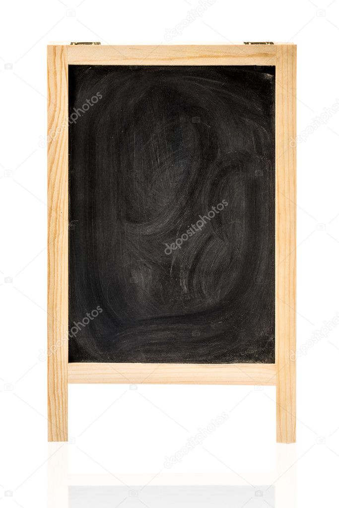 Chalk rubbed out on blackboard isolated 