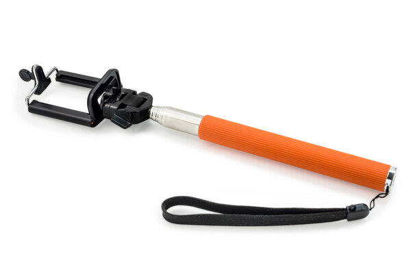 monopod selfie stick on the white