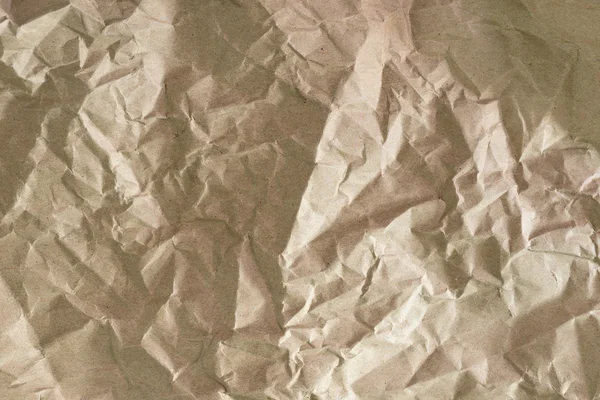 Primer plano de la textura de la bolsa marrón arruga — Foto de Stock