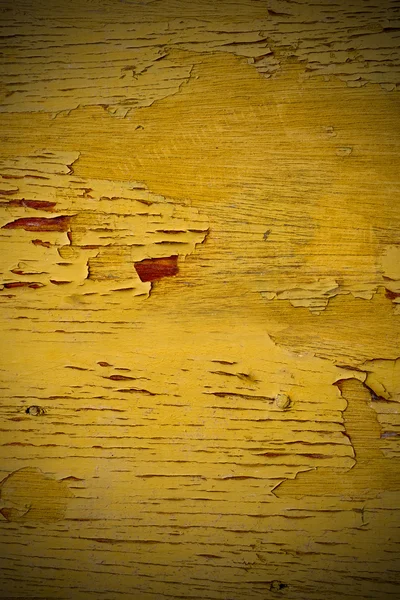 Grunge Vieux fond de texture de mur en bois jaune — Photo