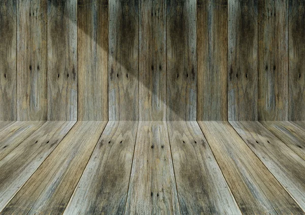 Wood walls and floor for background — Stock Photo, Image