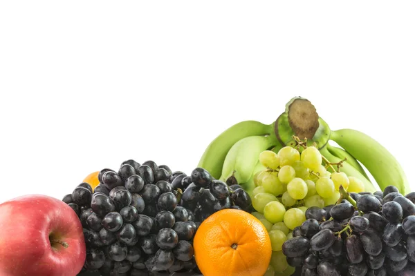 Verschillende vruchten geïsoleerd op wit, uitknippad opgenomen — Stockfoto