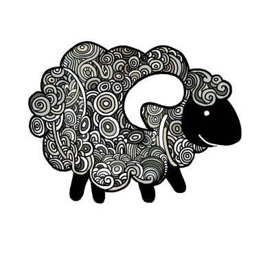 Hipster Doodle komik koyun