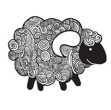 Hipster Doodle komik koyun