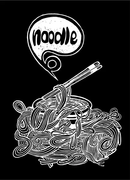 Hand drawn doodle Noodle background — Stock Vector