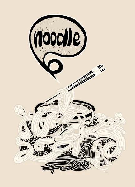 Mão desenhado doodle Noodle fundo —  Vetores de Stock